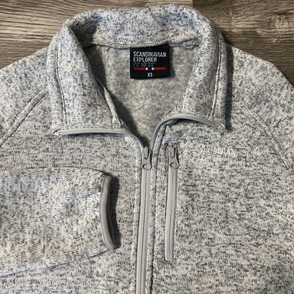 Scandinavian Explorer Women's Full Zip Fleece Jacket, Heathered Gray, Size XS